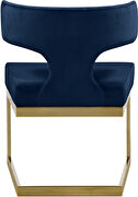 Floating gold base / blue velvet curved back dining chair by Meridian additional picture 4