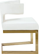 Floating gold base / white leather curved back dining chair by Meridian additional picture 3