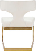 Floating gold base / white leather curved back dining chair by Meridian additional picture 5