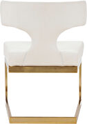 Floating gold base / white leather curved back dining chair additional photo 5 of 5