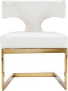 Floating gold base / white leather curved back dining chair by Meridian additional picture 6