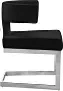Floating silver base / black velvet curved back dining chair by Meridian additional picture 3