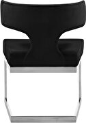 Floating silver base / black velvet curved back dining chair by Meridian additional picture 7