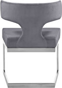 Floating silver base / gray velvet curved back dining chair by Meridian additional picture 5