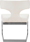 Floating silver base / white leather curved back dining chair by Meridian additional picture 5