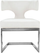 Floating silver base / white leather curved back dining chair by Meridian additional picture 6