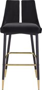 Velvet fabric contemporary chair w/ gold tip legs by Meridian additional picture 5