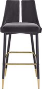 Velvet fabric contemporary chair w/ gold tip legs by Meridian additional picture 6