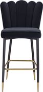 Black velvet / gold metal legs bar stool by Meridian additional picture 8