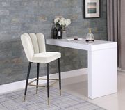 Cream velvet / gold metal legs bar stool additional photo 3 of 6