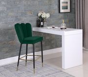 Green velvet / gold metal legs bar stool by Meridian additional picture 3
