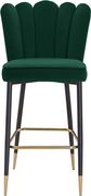 Green velvet / gold metal legs bar stool by Meridian additional picture 7