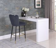 Gray velvet / gold metal legs bar stool by Meridian additional picture 2