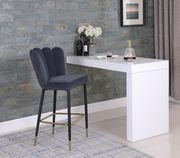 Gray velvet / gold metal legs bar stool by Meridian additional picture 3