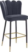 Gray velvet / gold metal legs bar stool by Meridian additional picture 5