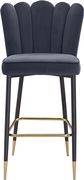 Gray velvet / gold metal legs bar stool by Meridian additional picture 7