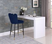 Navy velvet / gold metal legs bar stool by Meridian additional picture 2