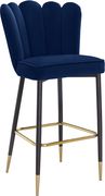 Navy velvet / gold metal legs bar stool by Meridian additional picture 4