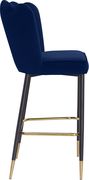 Navy velvet / gold metal legs bar stool by Meridian additional picture 6