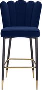 Navy velvet / gold metal legs bar stool by Meridian additional picture 7