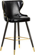 Stylish bar stool w/ golden trim and leg tips by Meridian additional picture 4
