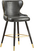 Stylish bar stool w/ golden trim and leg tips by Meridian additional picture 3