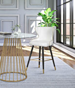 Stylish bar stool w/ golden trim and leg tips additional photo 2 of 5