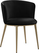 Contemporary dining chair pair in black velvet by Meridian additional picture 2