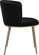Contemporary dining chair pair in black velvet by Meridian additional picture 3