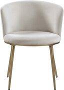 Contemporary dining chair pair in cream velvet additional photo 2 of 6
