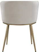 Contemporary dining chair pair in cream velvet additional photo 3 of 6