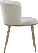 Contemporary dining chair pair in cream velvet by Meridian additional picture 4