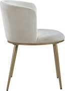 Contemporary dining chair pair in cream velvet additional photo 4 of 6