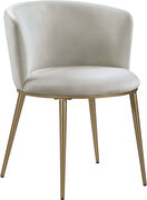 Contemporary dining chair pair in cream velvet by Meridian additional picture 5