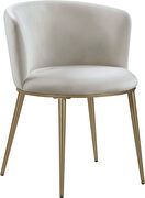 Contemporary dining chair pair in cream velvet additional photo 5 of 6