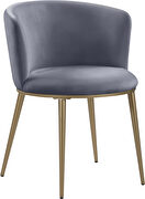 Contemporary dining chair pair in gray velvet by Meridian additional picture 2