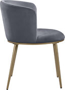 Contemporary dining chair pair in gray velvet by Meridian additional picture 3