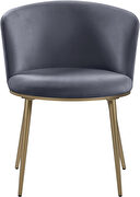 Contemporary dining chair pair in gray velvet by Meridian additional picture 6
