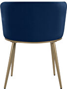 Contemporary dining chair pair in navy velvet by Meridian additional picture 2