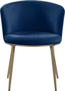 Contemporary dining chair pair in navy velvet by Meridian additional picture 3