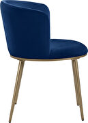 Contemporary dining chair pair in navy velvet by Meridian additional picture 6