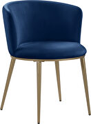 Contemporary dining chair pair in navy velvet by Meridian additional picture 7
