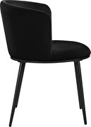 Contemporary dining chair pair in black velvet by Meridian additional picture 5