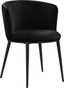 Contemporary dining chair pair in black velvet by Meridian additional picture 6