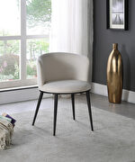 Contemporary dining chair pair in cream velvet by Meridian additional picture 2