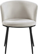 Contemporary dining chair pair in cream velvet by Meridian additional picture 4