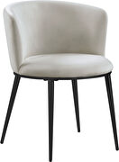 Contemporary dining chair pair in cream velvet by Meridian additional picture 6