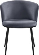 Contemporary dining chair pair in gray velvet by Meridian additional picture 2
