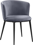 Contemporary dining chair pair in gray velvet by Meridian additional picture 6