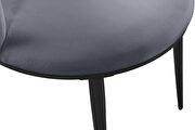 Contemporary dining chair pair in gray velvet by Meridian additional picture 7